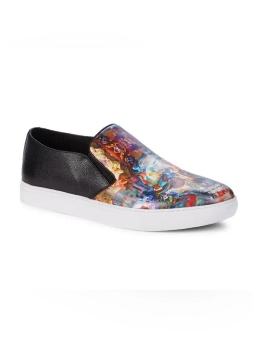 Robert Graham Happy Arts Skull Leather Slip On Sneakers 9.5 Artistic Grunge